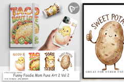 Funny Foodie Mom Puns Digital Paper Product Image 1
