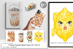 Foodie Mom Puns Digital Paper Product Image 1