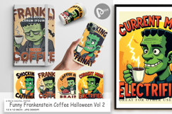 Digital Paper Halloween Frankenstein Coffee Product Image 1