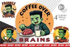 Halloween Frankenstein Coffee Clipart Product Image 1