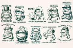 Funny Frog SVG Bundle, 10 Sarcastic Toad Quotes PNG Designs Product Image 2
