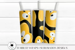 3 tumblers with funny orange ghost wrap