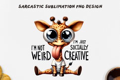 Funny Giraffe PNG Socially Creative Sublimation Design Weird Product Image 1