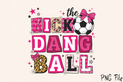 Kick Ball Soccer Girl SVG, Coquette Pink Bow Soccer PNG Product Image 2