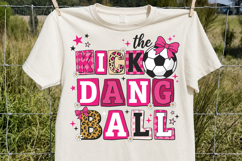 Kick Ball Soccer Girl SVG, Coquette Pink Bow Soccer PNG Product Image 1