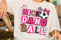 Kick Ball Soccer Girl SVG, Coquette Pink Bow Soccer PNG Product Image 3