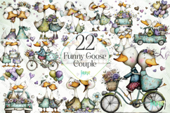 Funny Goose Couple Sublimation Clipart Bundle Product Image 1