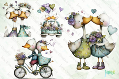 Funny Goose Couple Clipart Product Image 1