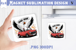Goose Square Magnet | Funny Goose | Sarcastic Product Image 1