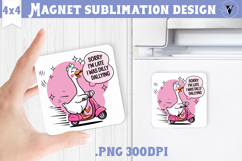 Goose Square Magnet | Funny Goose | Sarcastic Product Image 1