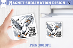 Goose Square Magnet | Funny Goose | Sarcastic Product Image 1
