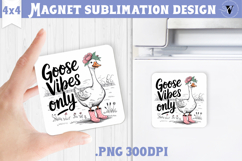 Goose Square Magnet | Funny Goose | Sarcastic Product Image 1