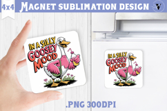 Goose Square Magnet | Funny Goose | Sarcastic Product Image 1