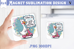 Goose Square Magnet | Funny Goose | Sarcastic Product Image 1