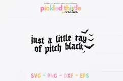 Dark humor Halloween SVG and PNG design with a sarcastic quote, gothic lettering, and spooky black bats.