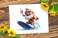 Funny Grandpa Surfing Watercolor Sublimation Clipart Product Image 3
