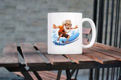 Funny Grandpa Surfing Watercolor Sublimation Clipart Product Image 5