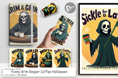 Digital Paper Halloween Reaper Coffee Product Image 1