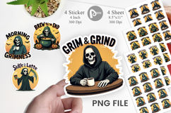 Halloween Reaper Coffee Sticker Product Image 1
