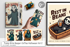 Digital Paper Halloween Reaper Coffee Product Image 1