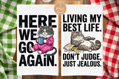 Funny Grumpy Cat Kitchen Towel SVG, Sarcastic Cat Lover PNG Product Image 1