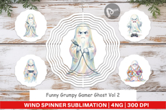 Funny Grumpy Gamer Ghost Wind Spinner Product Image 1