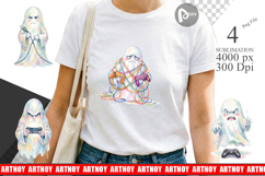 Funny Grumpy Gamer Ghost Sublimation Product Image 1