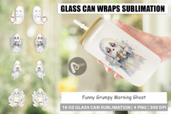 Funny Grumpy Morning Ghost Glass Can Product Image 1