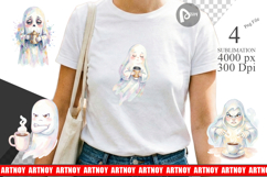 Funny Grumpy Morning Ghost Sublimation Product Image 1