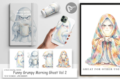 Funny Grumpy Morning Ghost Digital Paper Product Image 1