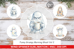 Funny Grumpy Morning Ghost Wind Spinner Product Image 1