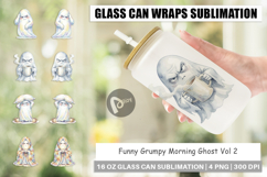 Funny Grumpy Morning Ghost Glass Can Product Image 1