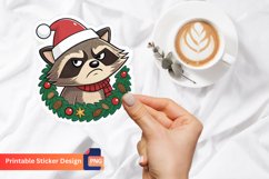 Funny Grumpy Racoon Sticker, Grumpy Animal Sticker Product Image 1