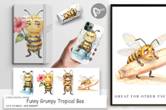 Grumpy Tropical Bee Digital Paper Product Image 1