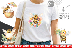 Grumpy Tropical Bee Sublimation Product Image 1