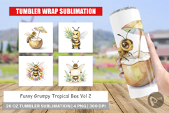 Grumpy Tropical Bee Tumbler Product Image 1