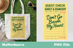 Funny Guest Check Clipart | Don’t Go Bacon My Heart PNG Product Image 1
