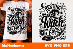 Funny Halloween Quote SVG | Resting Witch Face Product Image 1
