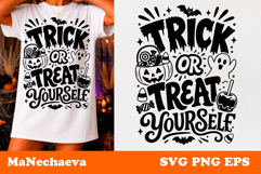 Funny Halloween Quote SVG | Trick Or Treat Yourself Product Image 1