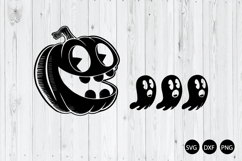 Halloween Pumpkin Eat Ghost SVG, Spooky Season SVG Product Image 1