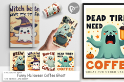 Digital Paper Halloween Ghost Coffee Product Image 1