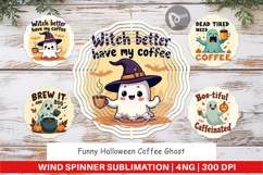 Wind Spinner Halloween Ghost Coffee Product Image 1