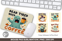 Mouse Pad Halloween Ghost Coffee Product Image 1