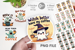 Halloween Ghost Coffee Sticker Product Image 1