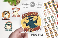 Halloween Ghost Coffee Sticker Product Image 1