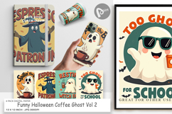 Digital Paper Halloween Ghost Coffee Product Image 1