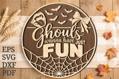 Funny Halloween Ghouls Round Sign SVG Product Image 1