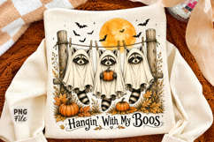 Funny Halloween Raccoon PNG,Hanging With My Boo PNG Product Image 1