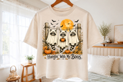 Funny Halloween Raccoon PNG,Hanging With My Boo PNG Product Image 2