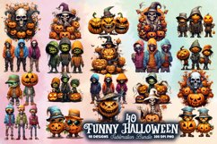 Funny Halloween Sublimation Clipart Bundle, Funny Halloween Sublimation Clipart, Halloween Sublimation Clipart Bundle, Halloween Sublimation Clipart, Halloween Trick or Treat Kids Clipart, Watercolor Clipart, Halloween PNG, Funny Halloween Sublimation Cli
